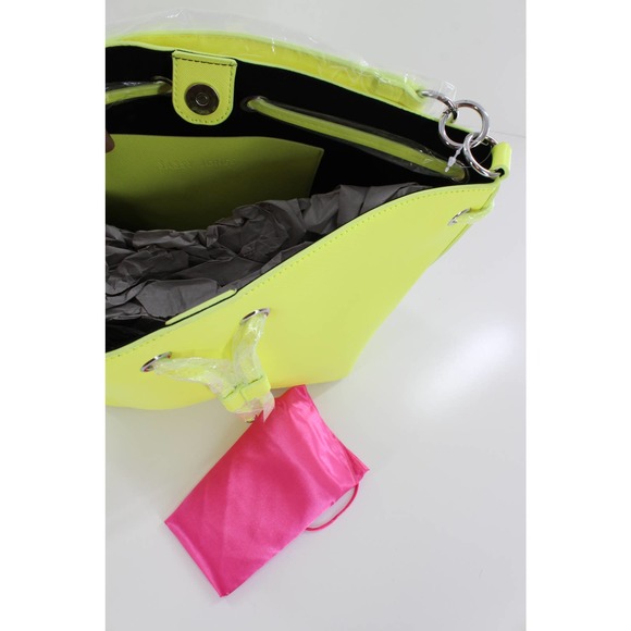 Sassy Jones Emma Saffiano Yellow Faux Leather Bucket Bag #SJ66 - Picture 5 of 6